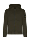 Wappen Patch Cotton Zip Up Hoodie Olive - STONE ISLAND - BALAAN 2