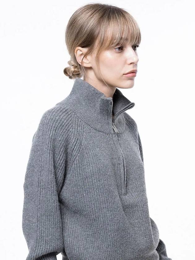 Four Woman Women s Soft Hazy Half Zip up Knit Gray W243TP05GR - CHANCE'S NOI - BALAAN 3