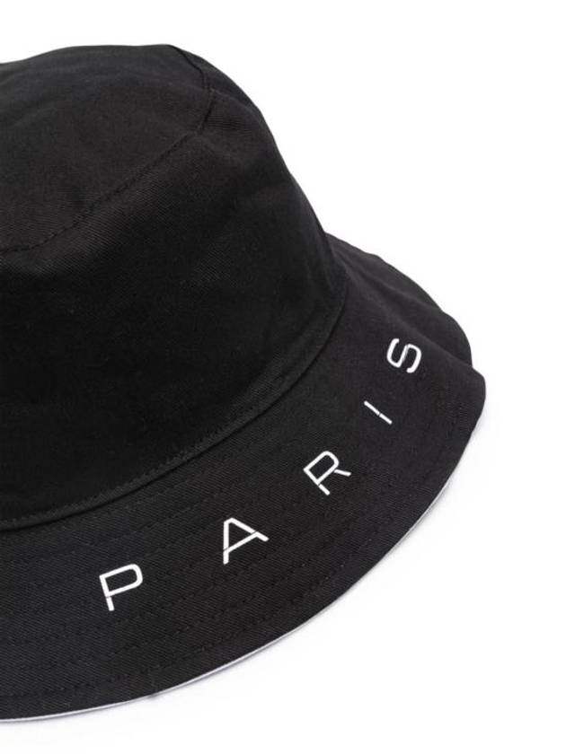 Logo Print Reversible Cotton Bucket Hat Black - KENZO - BALAAN 3