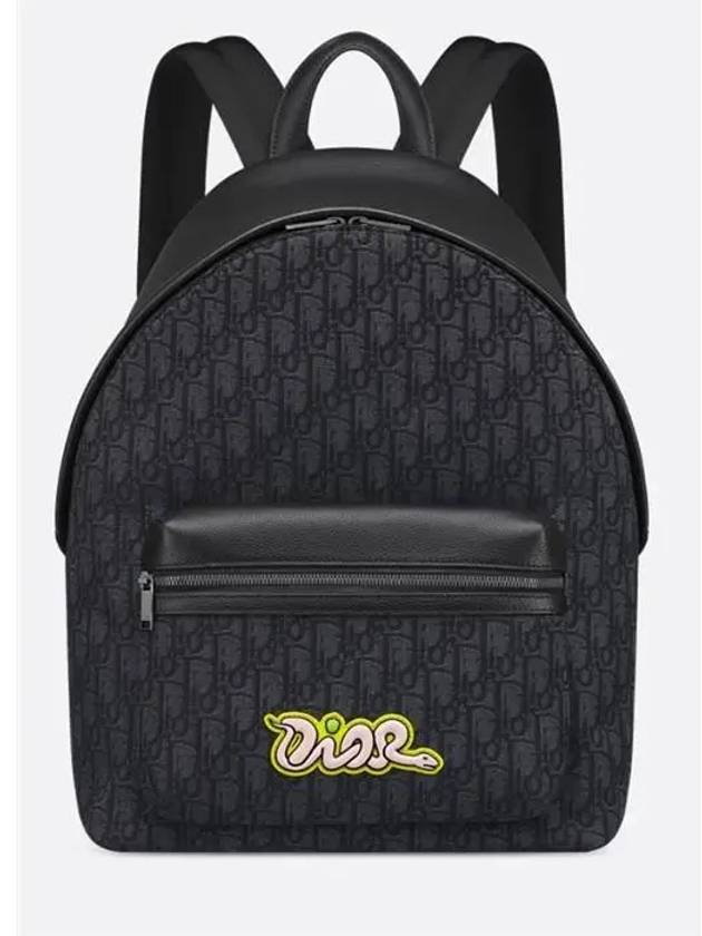 Oblique Jacquard Rider 2.0 Grained Calfskin Backpack Black - DIOR - BALAAN 2