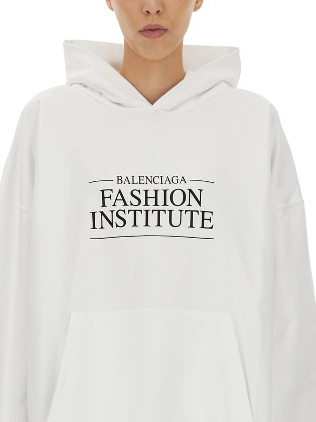 Fashion Institute Large Fit Hooded Top White - BALENCIAGA - BALAAN 5