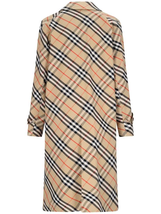 Check Reversible Long Gabadin Car Single Coat Beige - BURBERRY - BALAAN 3