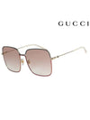 Eyewear Gradient Square Metal Sunglasses Orange Gold - GUCCI - BALAAN.