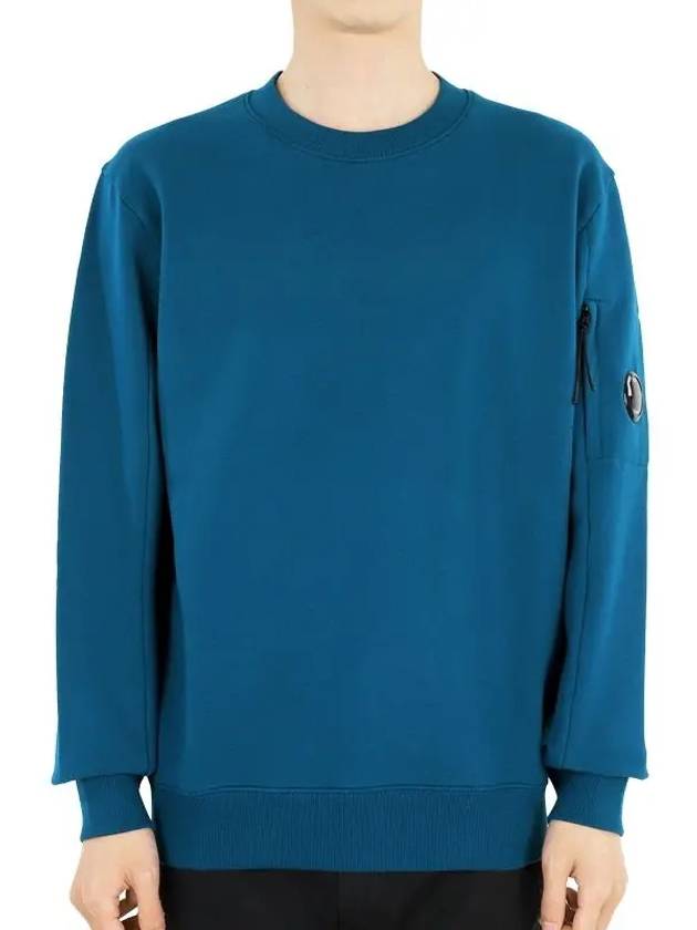 Diagonal Raised Fleece Sweatshirt Blue - CP COMPANY - BALAAN 3