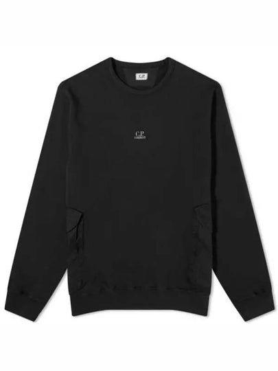 Cotton Fleece Mixed Pocket Sweatshirt Black - CP COMPANY - BALAAN 2