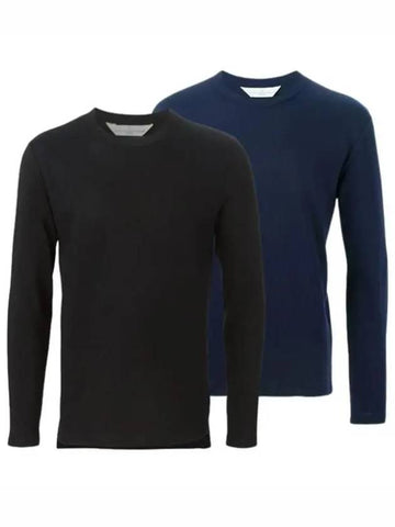 Men's Round Long Sleeve TShirt Black Navy G27U551 A3 A1 - GOLDEN GOOSE - BALAAN 1