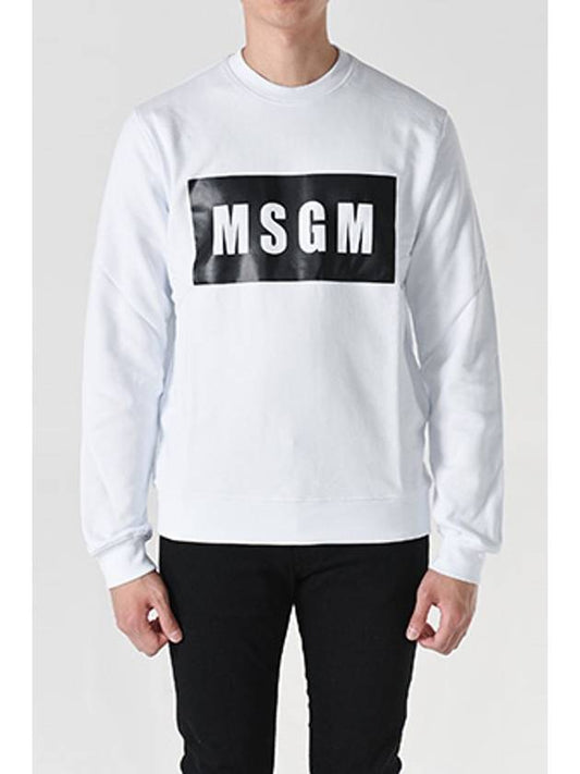 Men's Logo Box Cotton Sweatshirt White - MSGM - BALAAN 2