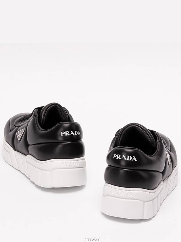 Padded Nappa Leather Low Top Sneakers Black - PRADA - BALAAN 5