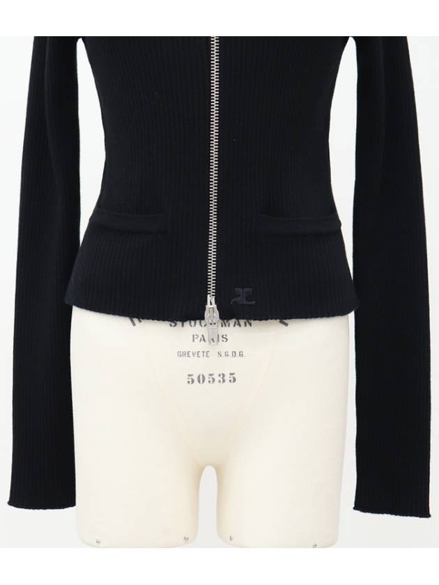 Courr ges black zipper ribbed knit - COURREGES - BALAAN 4