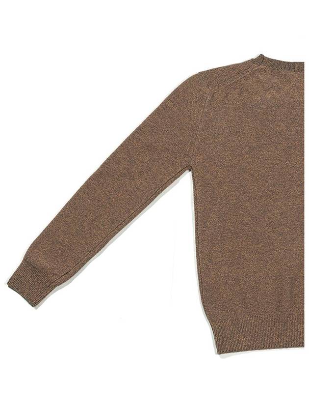 Women's Wool Cashmere Blend Round Neck Knit Pullover Brown - IOEDLE - BALAAN 5