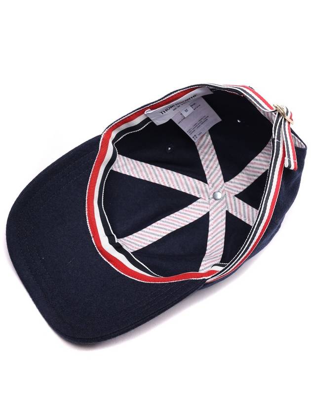 Bow Grosgrain Wool Flannel Ball Cap Navy - THOM BROWNE - BALAAN 7