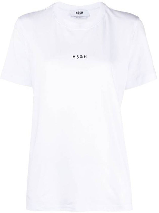 Micro Brushed Logo Short Sleeve T-Shirt White - MSGM - BALAAN 2