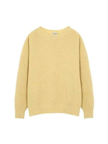 Women s MEA Recycled Wool Knit Yellow KMEP RW WI22 - BASERANGE - BALAAN 1