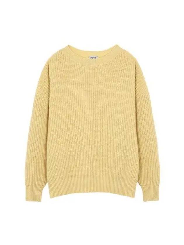 Women s MEA Recycled Wool Knit Yellow KMEP RW WI22 - BASERANGE - BALAAN 1