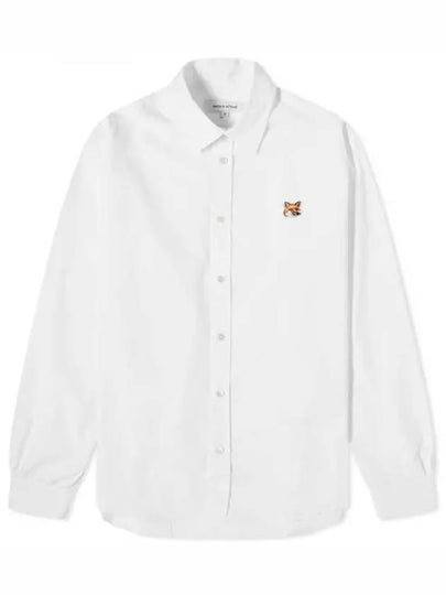 Small Fox Head Patch Classic Long Slevee Shirt White - MAISON KITSUNE - BALAAN 2