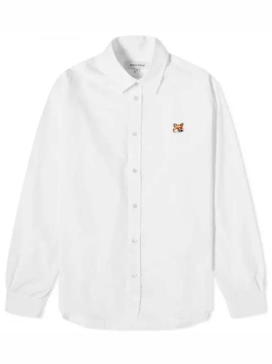 Small Fox Head Patch Classic Long Slevee Shirt White - MAISON KITSUNE - BALAAN 2