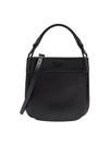 Margit Leather Small Hobo Shoulder Bag Black - PRADA - BALAAN 1