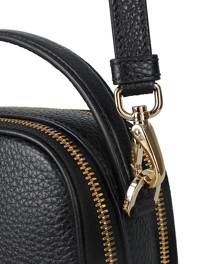 Logo Odette Leather Mini Shoulder Bag Black - PRADA - BALAAN 9