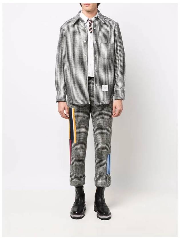 Houndstooth Pattern Shirt Jacket Black White - THOM BROWNE - BALAAN 4