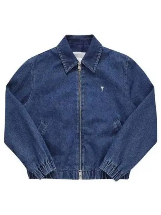 De Coeur Zipped Denim Jacket Blue - AMI - BALAAN 2