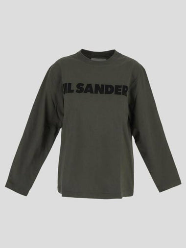 Logo Long Sleeve T-Shirt Green - JIL SANDER - BALAAN 1