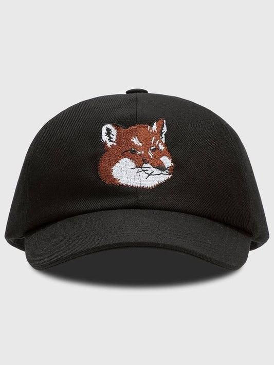 Large Fox Head Embroidered 6P Ball Cap Black - MAISON KITSUNE - BALAAN 2