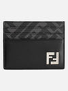 FF Square Leather Card Wallet Black - FENDI - BALAAN 2