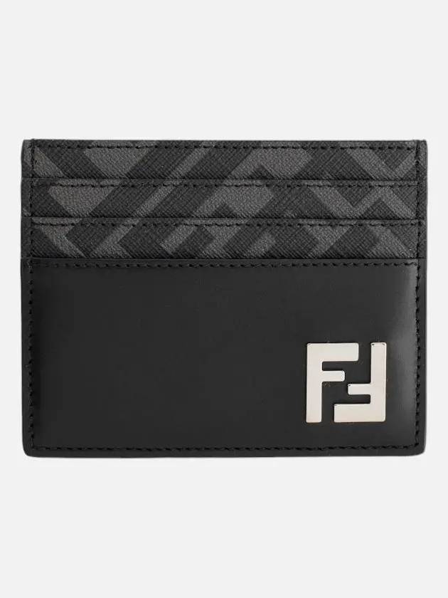 FF Square Leather Card Wallet Black - FENDI - BALAAN 3