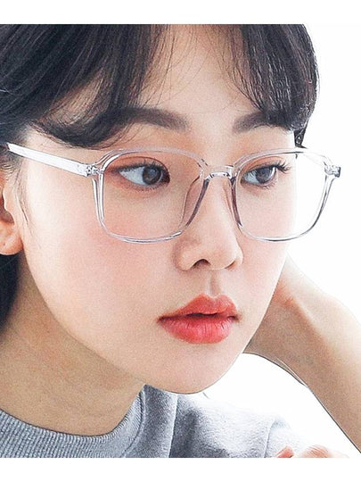 Eyewear Square Round Blue Light Blocking Lens Eyeglasses See-Through Grey - 134MM - BALAAN 2