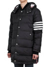 Men's 4 Bar Button Down Hooded Padding Black - THOM BROWNE - BALAAN 5