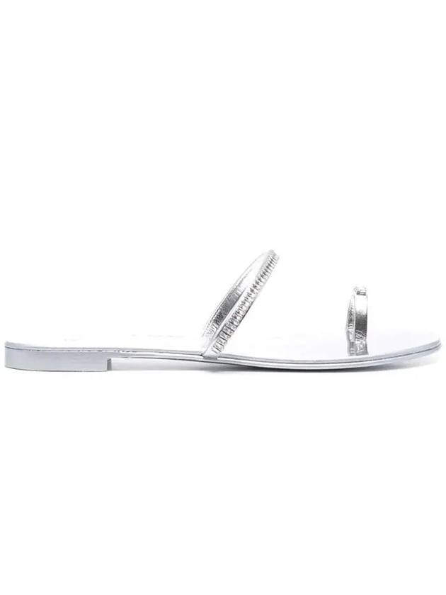 Colorful Strap Flat Sandals Slippers Silver - GIUSEPPE ZANOTTI - BALAAN 4