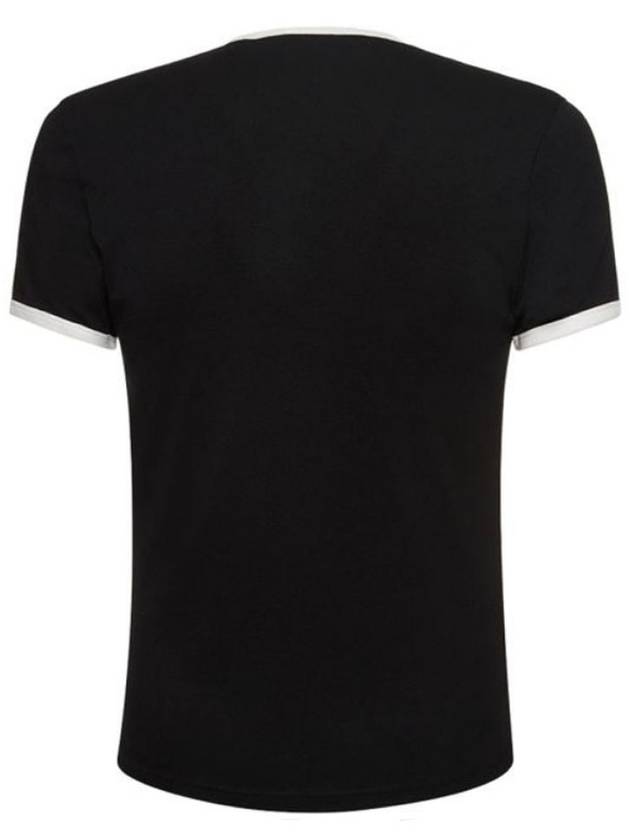 Bumpy Contrast Short Sleeve T-Shirt Black - COURREGES - BALAAN 3