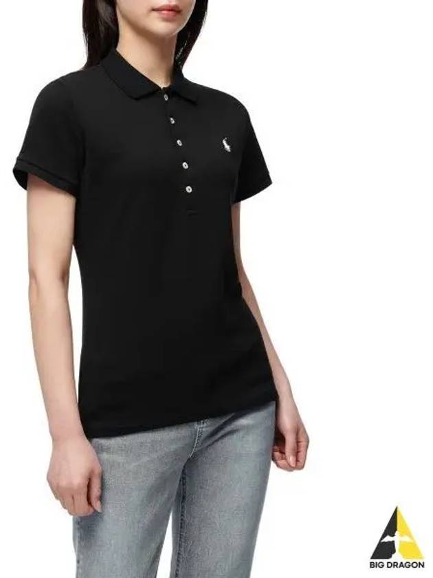 W slim fit mesh polo black - POLO RALPH LAUREN - BALAAN 1