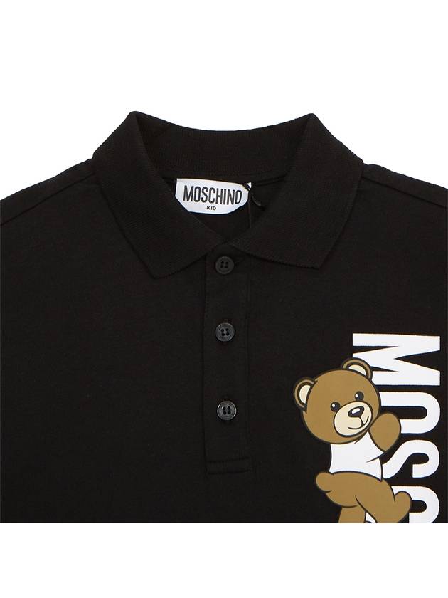 Kids collar short sleeved t shirt HPM03Y LFA01 60100 Adults can wear - MOSCHINO - BALAAN 3