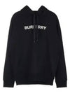 Logo Print Cotton Hoodie Black - BURBERRY - BALAAN 2