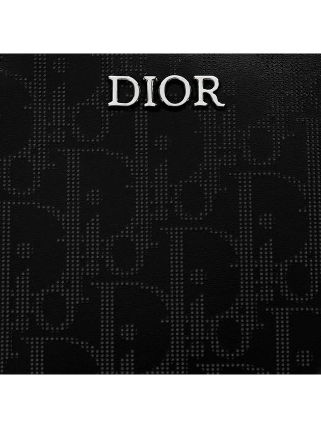 Homme Leather Zipper Pouch Clutch Bag Black - DIOR - BALAAN.