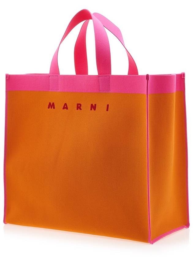 Colorblock Jacquard Tote Bag Orange - MARNI - BALAAN 3