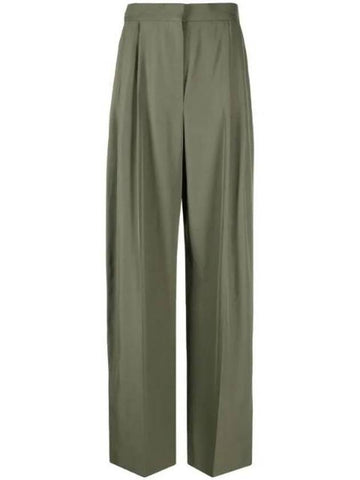 Women's High Waist Wide Pants Green - ALEXANDER MCQUEEN - BALAAN 1