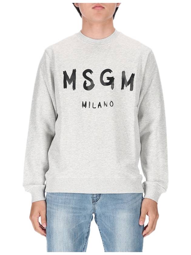 Milan Logo Sweatshirt Light Gray - MSGM - BALAAN.