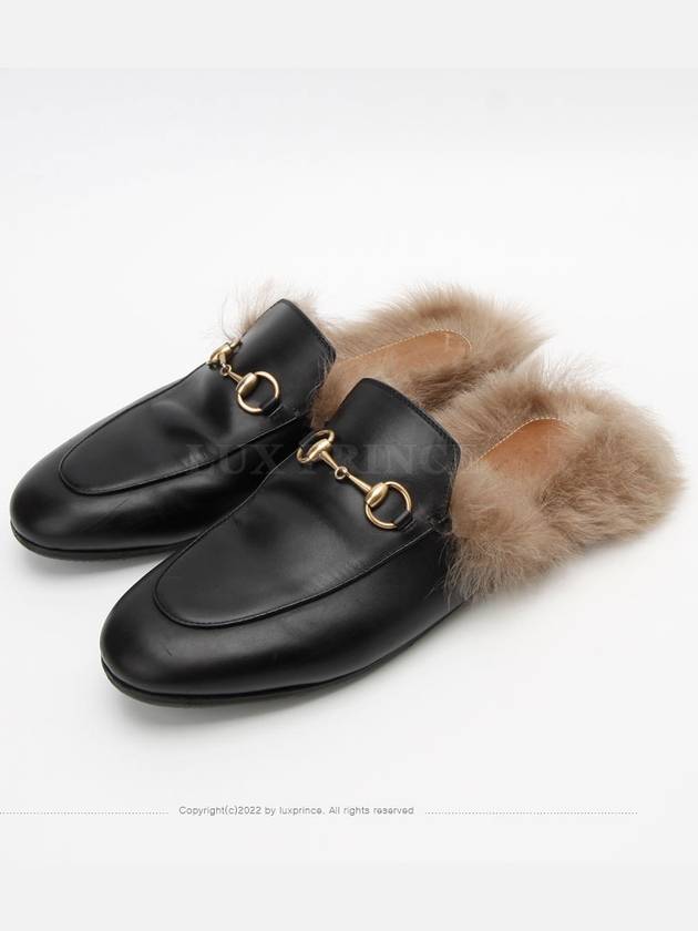 Horsebit fur trimming mule black 1220hva - GUCCI - BALAAN 2