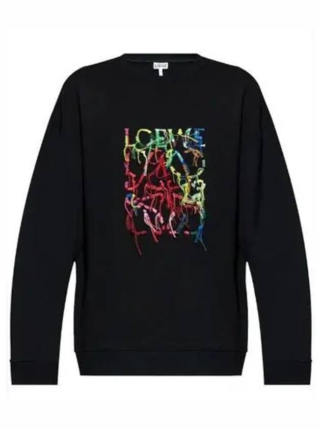 Multicoloured Anagram Embroidery Sweatshirt Black - LOEWE - BALAAN 2