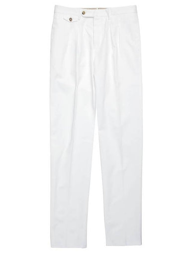 Carott Fit Pleated Straight Pants White - PT01 - BALAAN 1