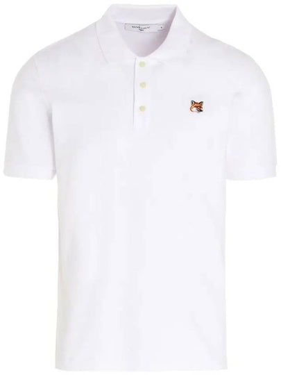 Fox Head Patch Classic Polo Shirt White - MAISON KITSUNE - BALAAN 2