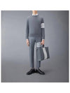 4 Bar Armband Milano Stitch Knit Top Mid Grey - THOM BROWNE - BALAAN 4