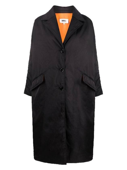 Oversized Long Single Coat Black - MAISON MARGIELA - BALAAN 1