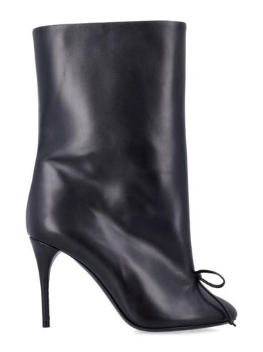 Decolette Lambskin Low Middle Boots Black - ALAIA - BALAAN 1