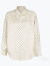 Boxy Fit Dot Silk Long Sleeve Shirt Beige - AMI - BALAAN 2