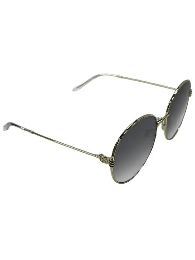 Eyewear Logo Round Frame Metal Sunglasses Grey - GUCCI - BALAAN 5