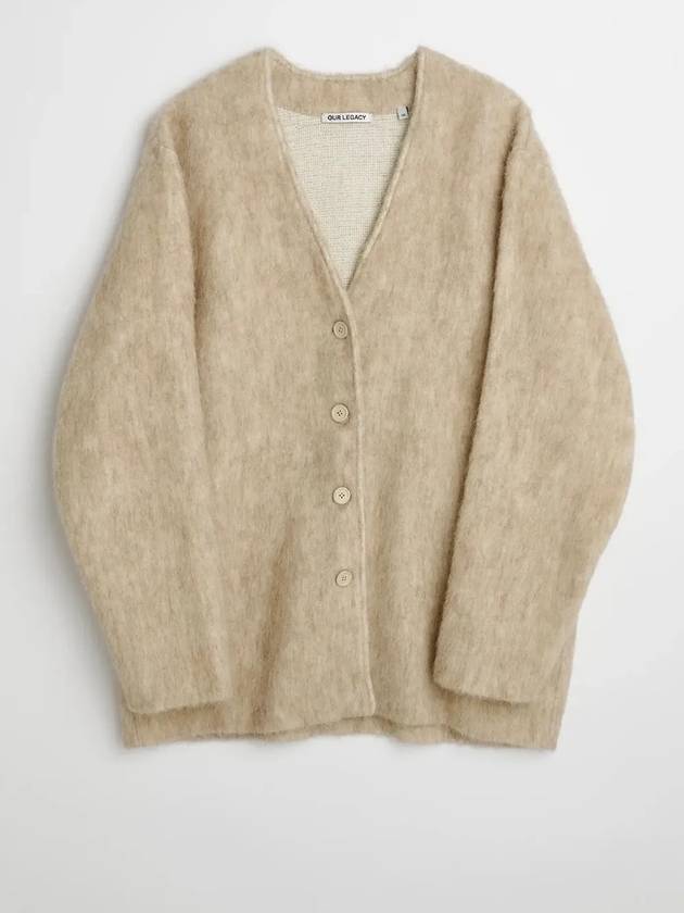 Mid Line Mohair V-Neck Cardigan Antique White - OUR LEGACY - BALAAN 3