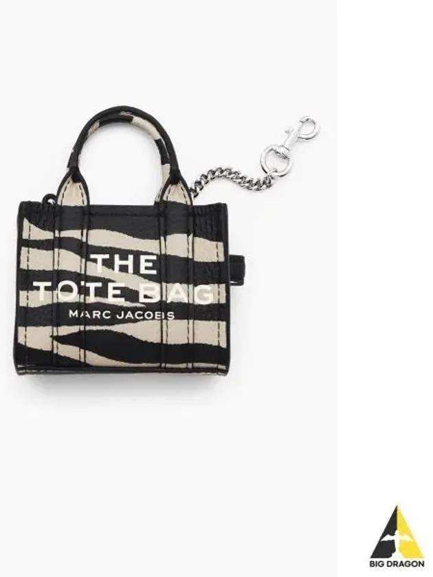 Zebra Leather The Nano Tote Charm BlackWhite MBACW24003BKX - MARC JACOBS - BALAAN 1